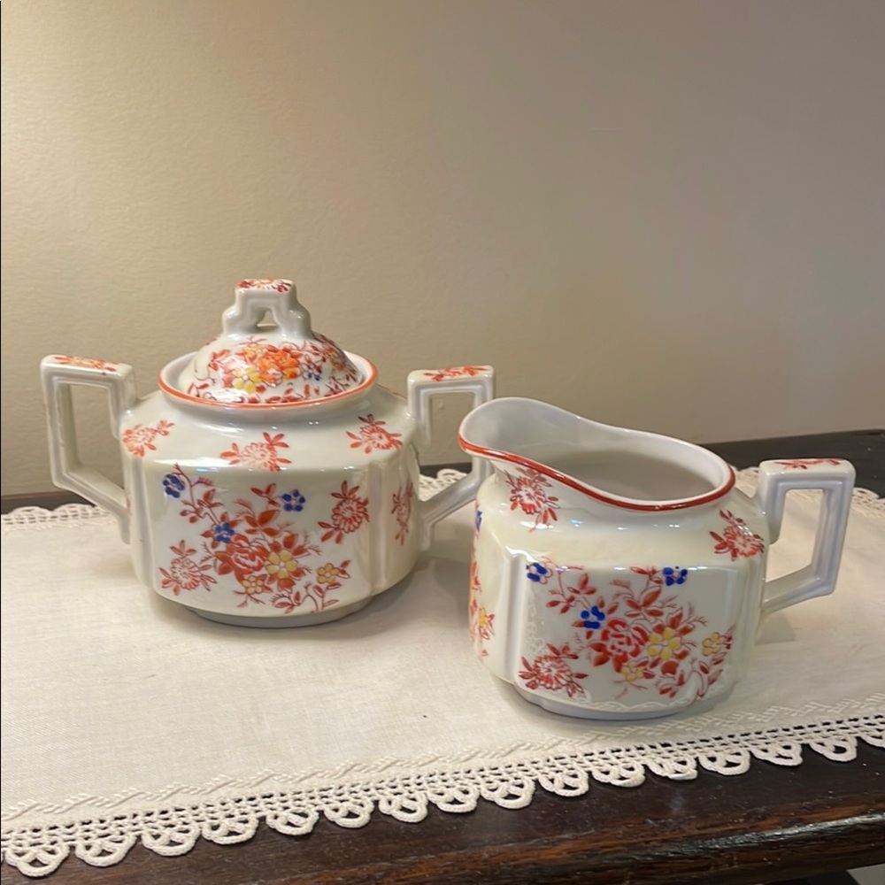 Vintage Trigo Ceramic Japan Cream & Sugar set